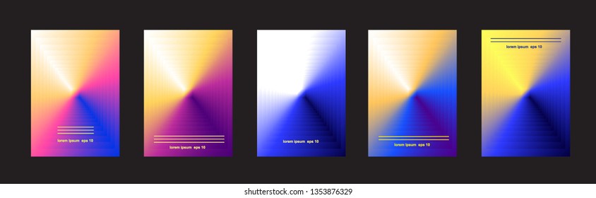 Set of covers design templates with  gradient background. Applicable for placards, banners, flyers, presentations, covers and reports. Vector Eps10.