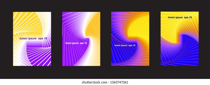 Set of covers design templates with gradient background. Applicable for placards, banners, flyers, presentations, covers and reports. Vector Eps10.