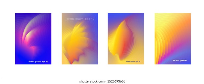 Set of covers design templates with  gradient background. Abstract background. Applicable for placards, banners, flyers, presentations, covers and reports. Vector Eps10.