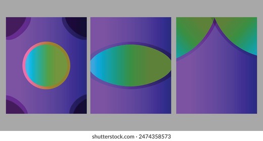 Set of covers design templates gradient abstract background, trendy modern design, applicable for landing pages, covers, brochures ,flyers, presentation ,banners, vector design