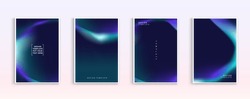 Set Of Covers Design Templates With Vibrant Northern Lights Gradient Background. Trendy Modern Design. Applicable For Landing Pages, Covers, Brochures, Flyers, Presentations, Banners. Vector Design.