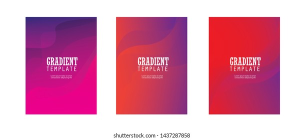 Set of covers design templates with vibrant gradient background. Vector cover designs. Modern abstract covers layout design template. Futuristic posters, banners and cover designs. Vector illustration