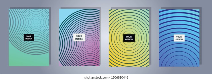 Set of covers design templates with vibrant gradient background. Modern trendy poster with geometric shapes