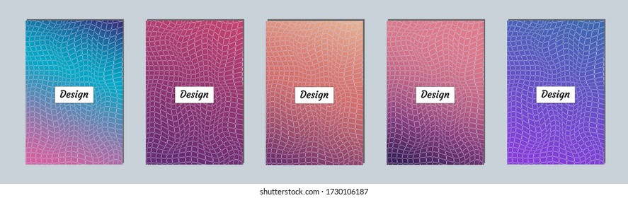 Set of covers design templates with vibrant gradient background. Modern trendy poster with geometric shapes