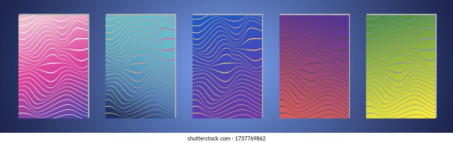 Set of covers design templates with vibrant gradient background. Modern trendy poster with geometric shapes