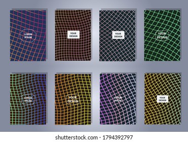 Cover-Designvorlagen mit lebhaftem Farbverlauf-Hintergrund. Modernes, trendiges Poster mit geometrischen Formen