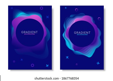 set of covers design templates with vibrant gradient background