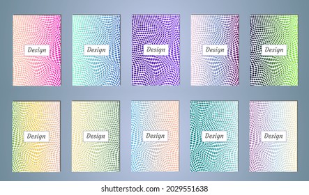Set of covers design templates with vibrant gradient background. Modern trendy poster with geometric shapes