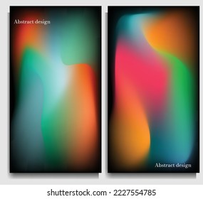Set of covers design templates with vibrant gradient background. Trendy modern design. 