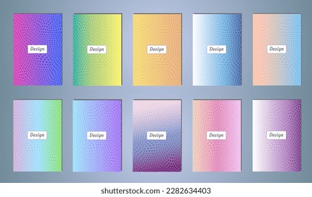 Set of covers design templates with vibrant gradient background. Modern trendy poster with geometric shapes
