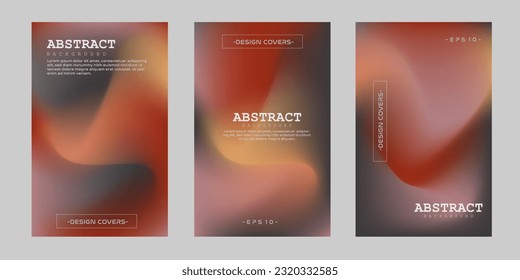 Set of covers design templates with vibrant gradient background. Trendy modern design. Applicable for placards, banners, flyers, presentations, covers and reports. Vector illustration. Eps10