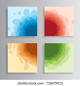 Set of covers with hand drawn shapes. Cool colorful backgrounds. Applicable for flyers,Posters, Eps10 vector template.
