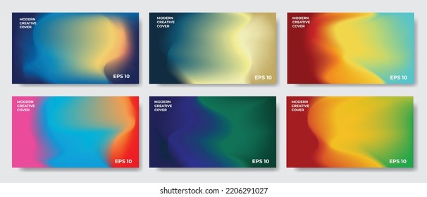 Set covers horizontal posters concept template design with modern minimal style for corporate identity, social media advertising, branding, or promotion. Minimalist cover with dynamic fluid gradient