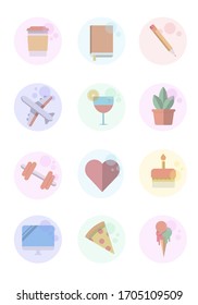 Set of covers for Instagram highlights. Bubble Icons in flat design