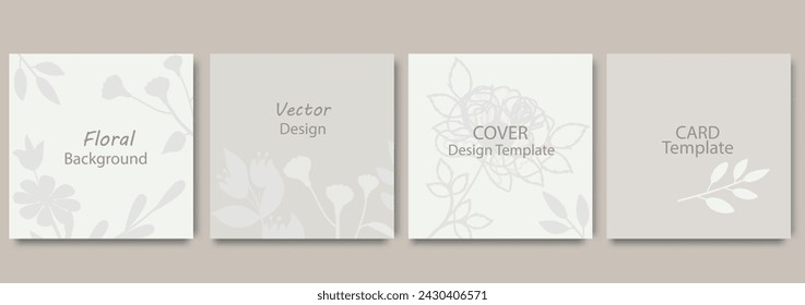 Conjunto de fundas con elegantes fondos minimalistas de lujo. Plantilla vectorial editable para invitación de boda, publicación en redes sociales, tarjeta, portada, póster, aplicaciones móviles, anuncios web