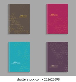 Set covers for magazine with triangle pattern. 