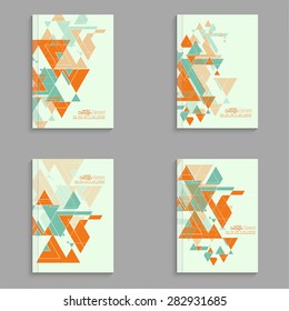 Set covers for magazine with triangles hipster. 