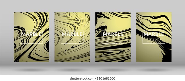 Set of  Covers with Marble Texture. Ink Splash. Colorful Fluid. Poster, Brochure, Invitation, Simple Design Presentation, Cover Book, Magazine Cover, Catalog, Sale, Announcement. Size A4. 
