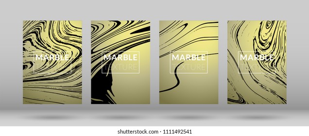 Set of  Covers with Marble Texture. Ink Splash. Colorful Fluid. Poster, Brochure, Invitation, Simple Design Presentation, Cover Book, Magazine Cover, Catalog, Sale, Announcement. Size A4. 
