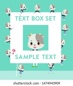A set of cow boy with a message board.Since each is divided, you can move it freely.It's vector art so it's easy to edit.
