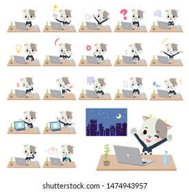 A set of cow boy on desk work.There are various actions such as feelings and fatigue.It's vector art so it's easy to edit.
