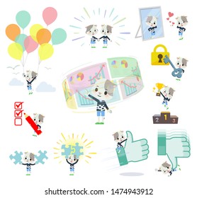 A set of cow boy on success and positive.There are actions on business and solution as well.It's vector art so it's easy to edit.
