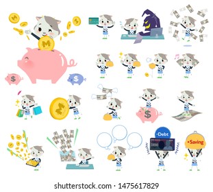 A set of cow girl with concerning money and economy.There are also actions on success and failure.It's vector art so it's easy to edit.
