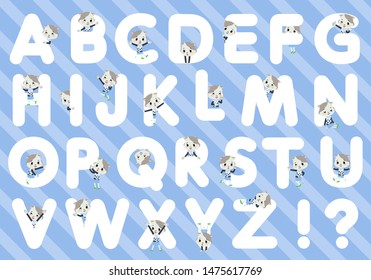 A set of cow girl designed with alphabet.Characters with fun expressions pose various poses.It's vector art so it's easy to edit.
