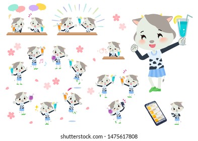 A set of cow girl on a drink party. There is a lively action..It's vector art so it's easy to edit.
