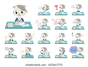 A set of cow girl on study.There are various emotions and actions.It's vector art so it's easy to edit.
