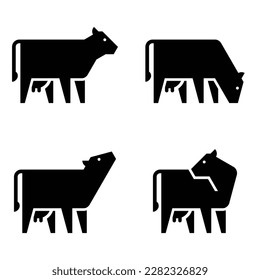 Set of Cow Logo. Icon design. Template elements