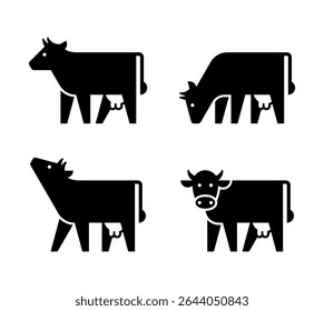 Set of Cow logo. Icon design. Template elements