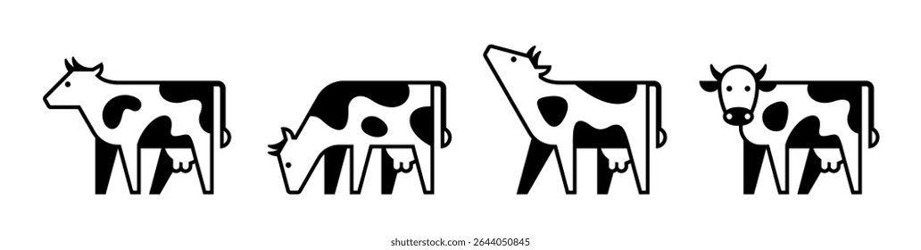 Set of Cow logo. Icon design. Template elements