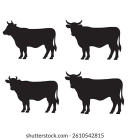 set of cow silhouette 2.