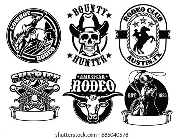 Set Of Cowboy Badge