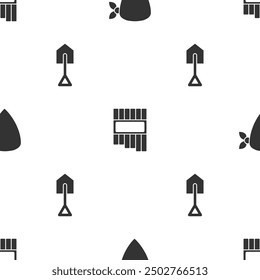 Set Cowboy bandana, Pan flute and Shovel on seamless pattern. Vector