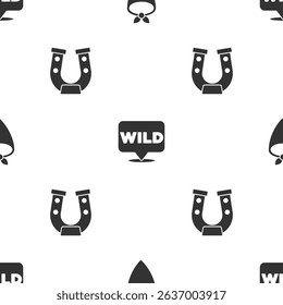Set Cowboy bandana, Pointer to wild west and Horseshoe on seamless pattern. Vector - Powered by Shutterstock - Get 15% off with code: PIKWIZARD15