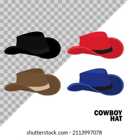 set cowboy hat isolated on a white background and easy to edit. vector