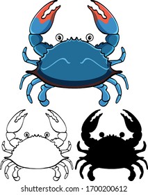Set of crab cartoon illustration