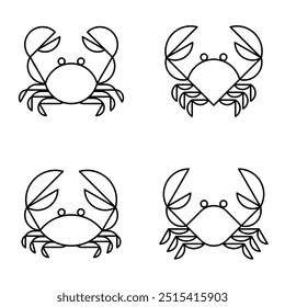 Set of Crab logo. Icon design. Template elements