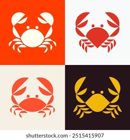 Set des Crab-Logos. Symboldesign. Vorlagenelemente