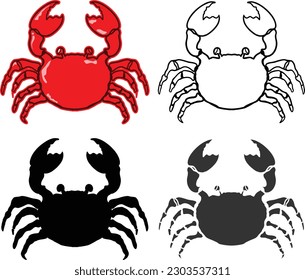 set of crab vector illustrations