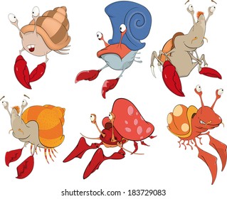 Set of crabs cartoon 