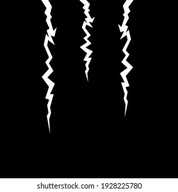 Set of crack icon on black background. Stock vector