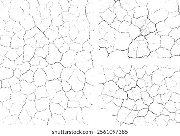 a set of cracked ground textures - vector
