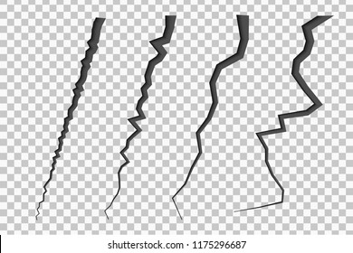 Set of cracked lines. Crash Effect