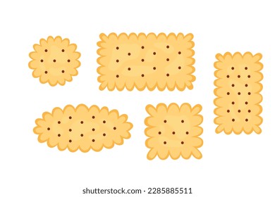 Conjunto de chips de cracker de varias formas de cartografía vectorial