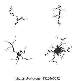 Set of cracks. Isolated on white background