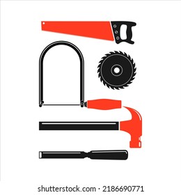 Set of Craftsman tools flat illustration vector objects