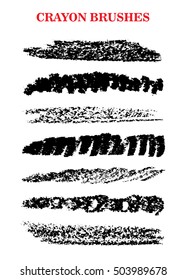 Set of crayon brush strokes.Vector hand drawn brushes.